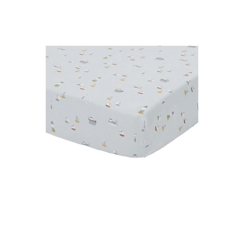 Drap-housse 70 X 140 Cm LITTLE DUTCH Sailors Bay Bleu 1 Drap-housse 70 X 140 Cm LITTLE DUTCH Sailors Bay Bleu