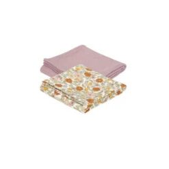 Lot De 2 Langes 70x70 LITTLE DUTCH Little Flowers/pure Mauve