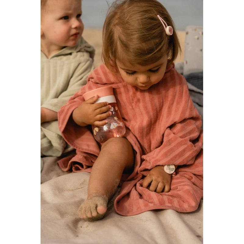 Poncho De Bain En éponge Jacquard LITTLE DUTCH Pink Blush 3 Poncho De Bain En éponge Jacquard LITTLE DUTCH Pink Blush – Image 3