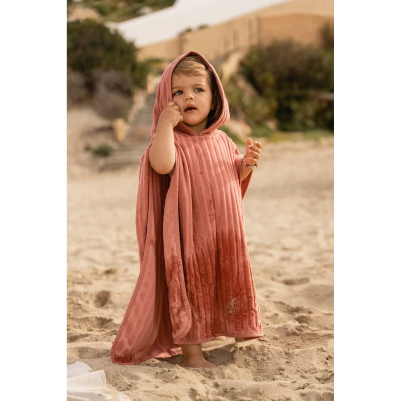 Poncho De Bain En éponge Jacquard LITTLE DUTCH Pink Blush 1 Poncho De Bain En éponge Jacquard LITTLE DUTCH Pink Blush