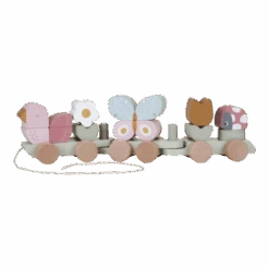 Train à Blocs En Bois LITTLE DUTCH Flowers & Butterflies