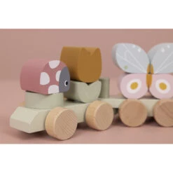 Train à Blocs En Bois LITTLE DUTCH Flowers & Butterflies -Little Dutch train a blocs en bois little dutch flowers butterflies 3