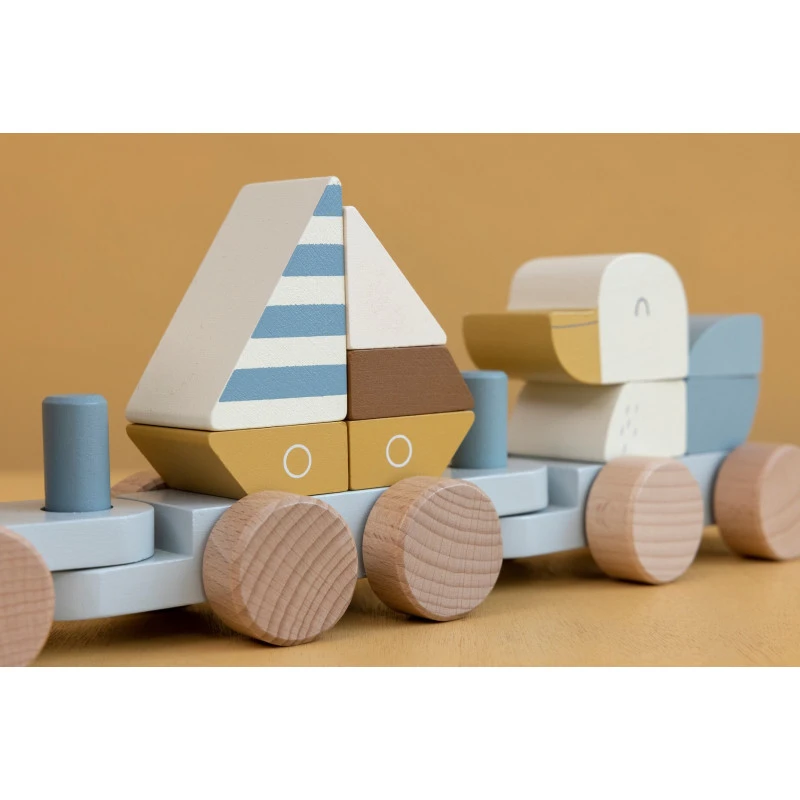 Train à Blocs En Bois LITTLE DUTCH Sailors Bay 4 Train à Blocs En Bois LITTLE DUTCH Sailors Bay – Image 4